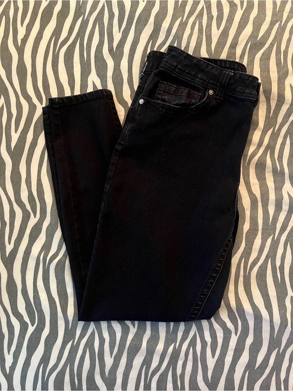 High-Rise Women’s Black Skinny Jeans; Size 14